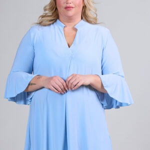 Avarate varrukatega tuunika, helesinine