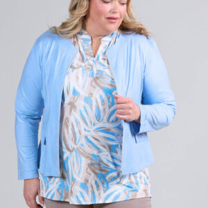 Õhuke nahaimitatsiooniga jakk, taevasinine