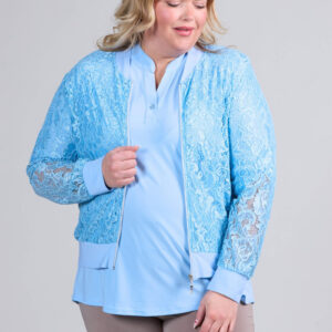 Pitsist lukuga jakk, türkiis