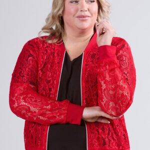 Pitsist lukuga jakk, punane