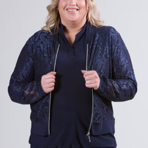 Pitsist lukuga jakk, tumesinine