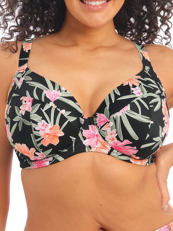 ES800102-BLK-primary-Elomi-Swim-Dark-Tropics-Black-Underwired-Plunge-Bikini-Top