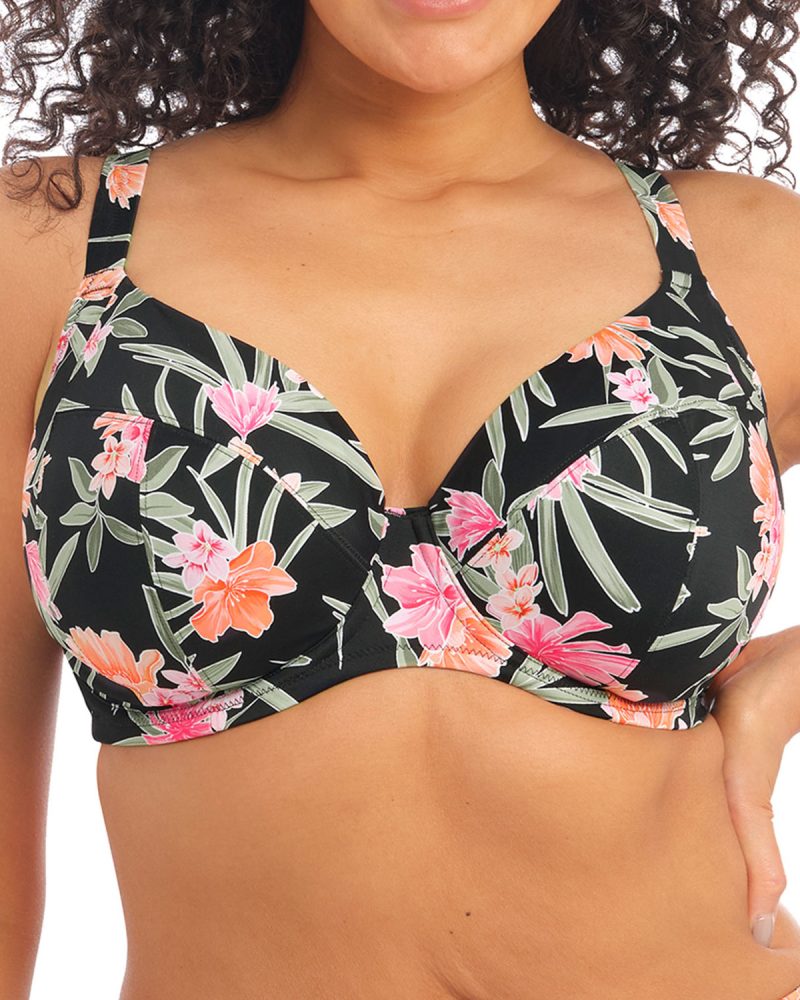 ES800102-BLK-primary-Elomi-Swim-Dark-Tropics-Black-Underwired-Plunge-Bikini-Top