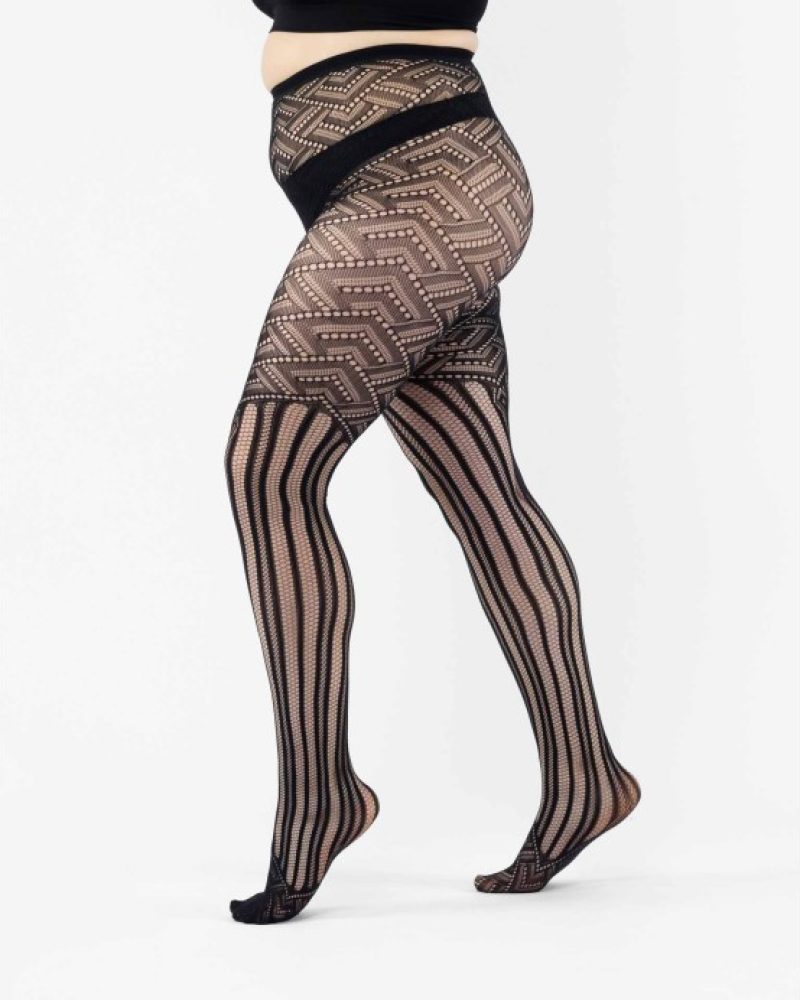 collant-a-rete-lines-chevron-nero